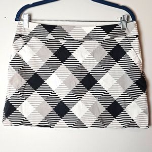 Loudmouth ladies golf skort black and white checkered diamond pattern Sz 10